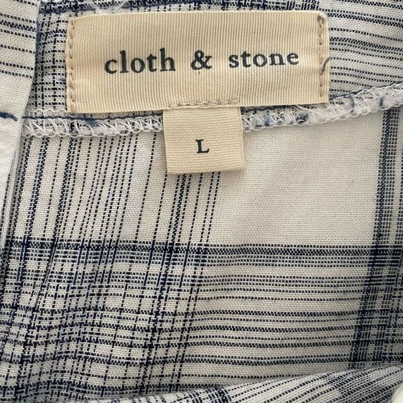 💥BOGO💥 Cloth & Stone Blue and White Plaid Star Top - Picture 3 of 8